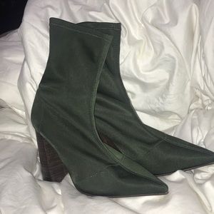 Olive Green Sock Boot